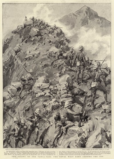 The Taking of the Tanga Pass, the Royal West Kent Gaining the Top by Frank Dadd